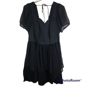 Hot topic black Hanky dress with sweetheart neckline and lace up back size 1